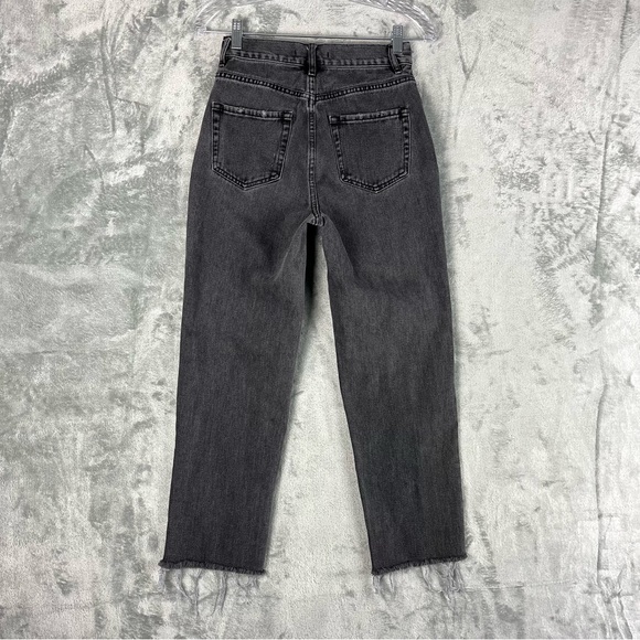 PacSun High Rise Straight Leg Jeans 25 Faded Black Gray Distressed 90s Grunge - Picture 6 of 15